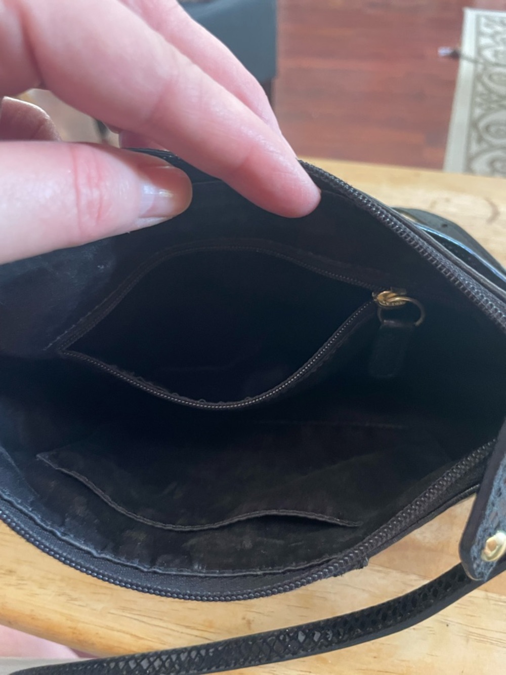 Coach Ashley black leather crossbody bag purse snake embossed adjustable strap - Picture 14 of 16